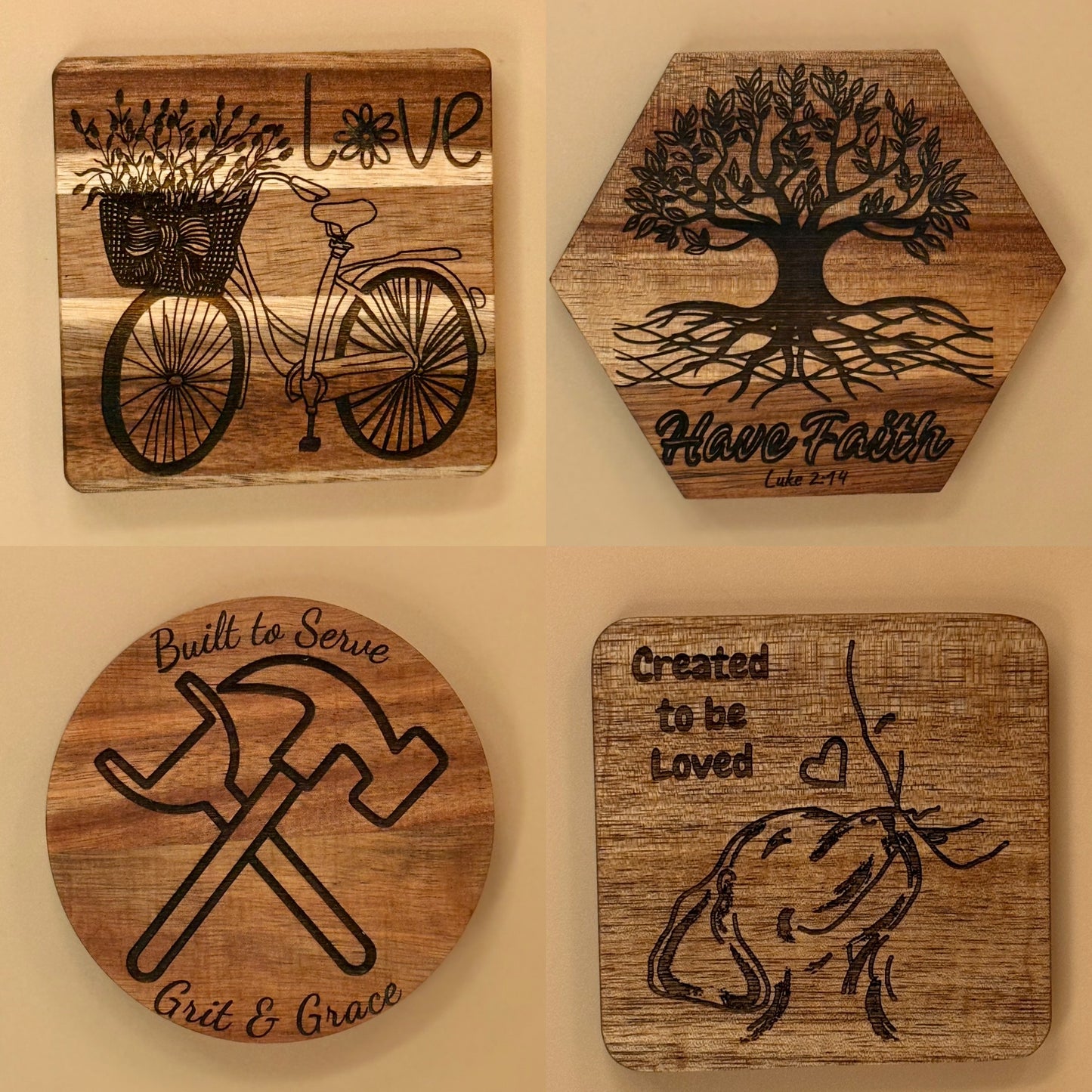 Wooden Coasters - HisWord Designs