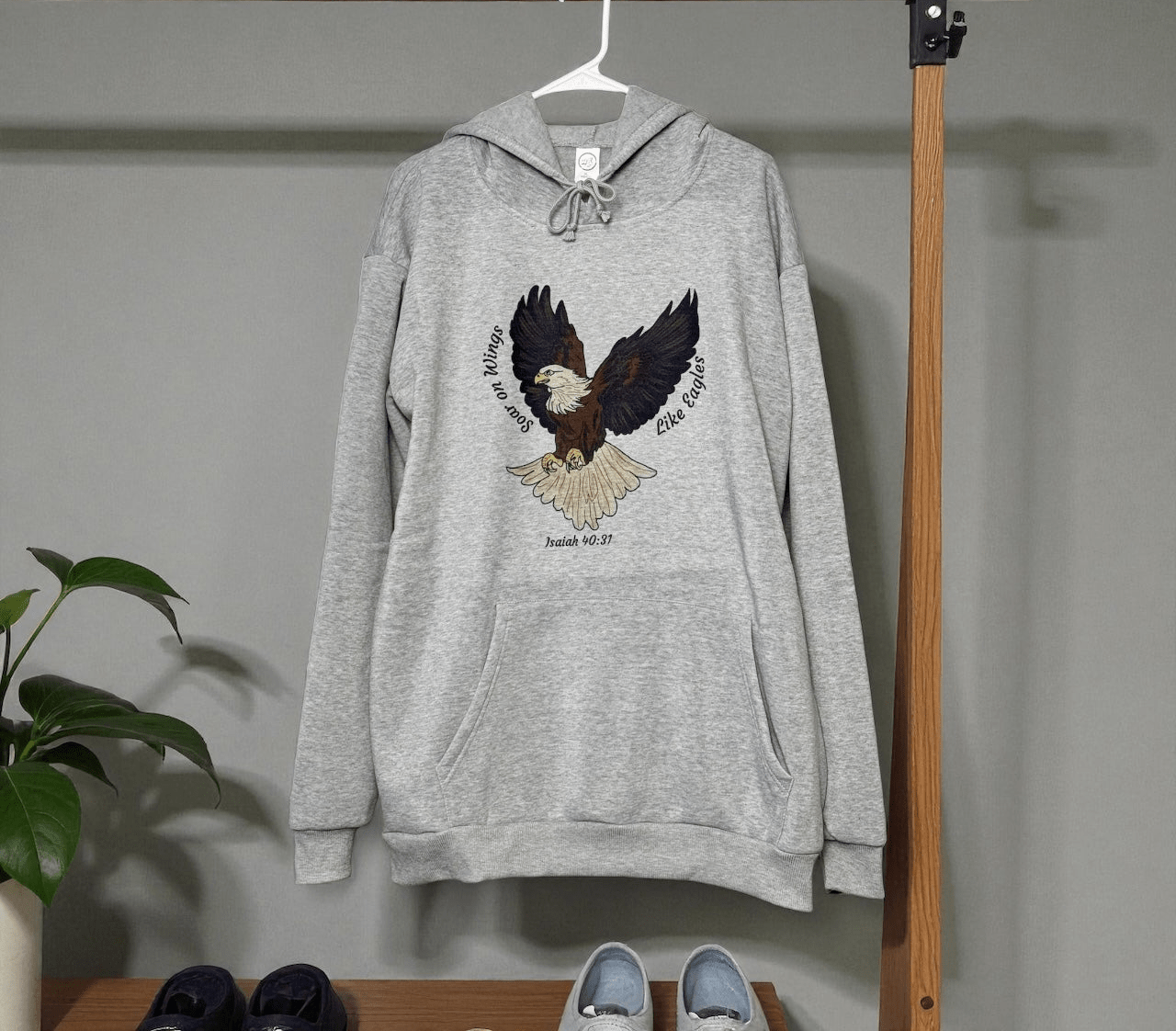 Soar on Wings Like Eagles Oversized Hoodie – Isaiah 40:31 Scripture Hoodie - HisWord Designs