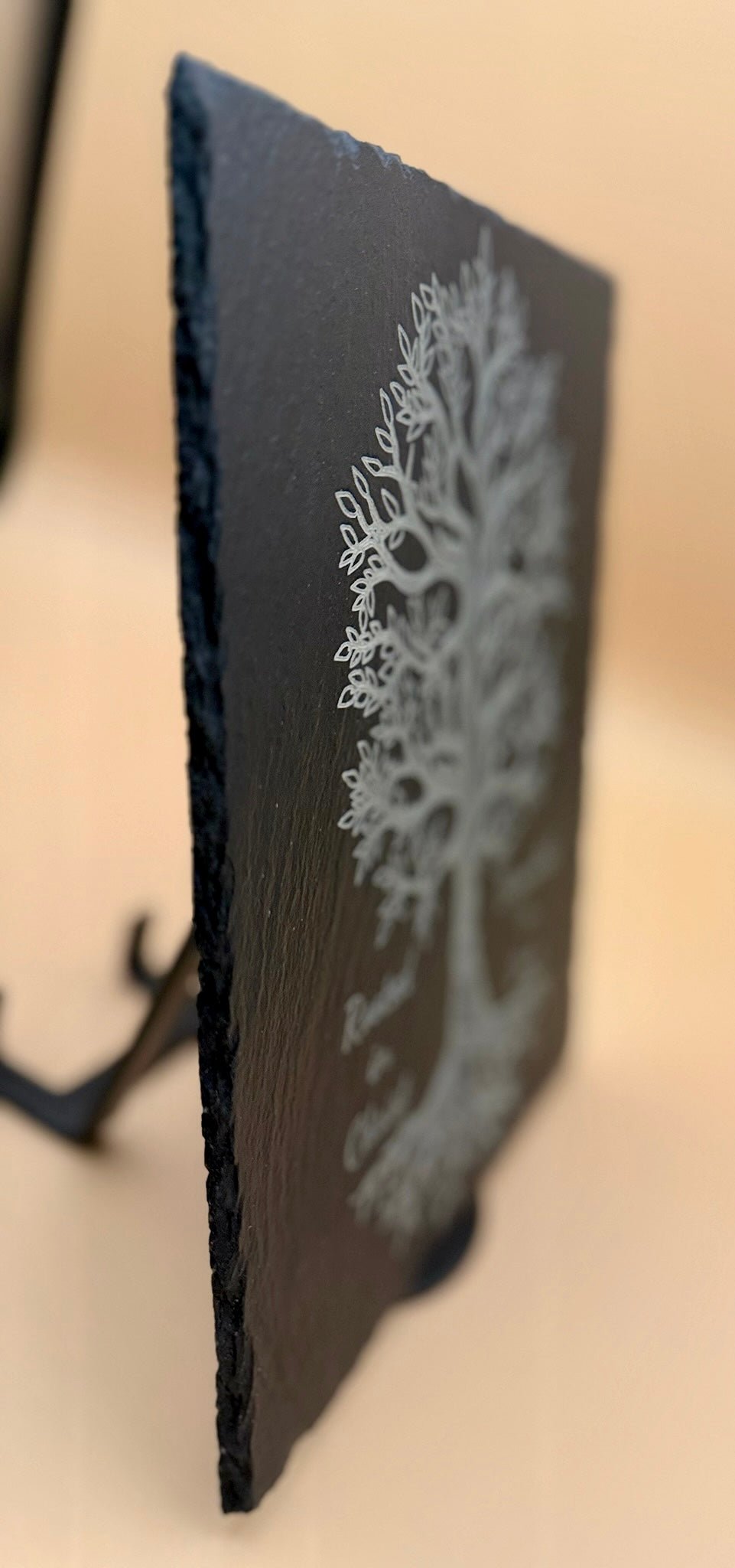 Rooted in Christ Slate Plaque | Christian Tree of Life Decor | Rooted and Grounded in Love Sign | Faith Wall Art | Christian Gift - HisWord Designs