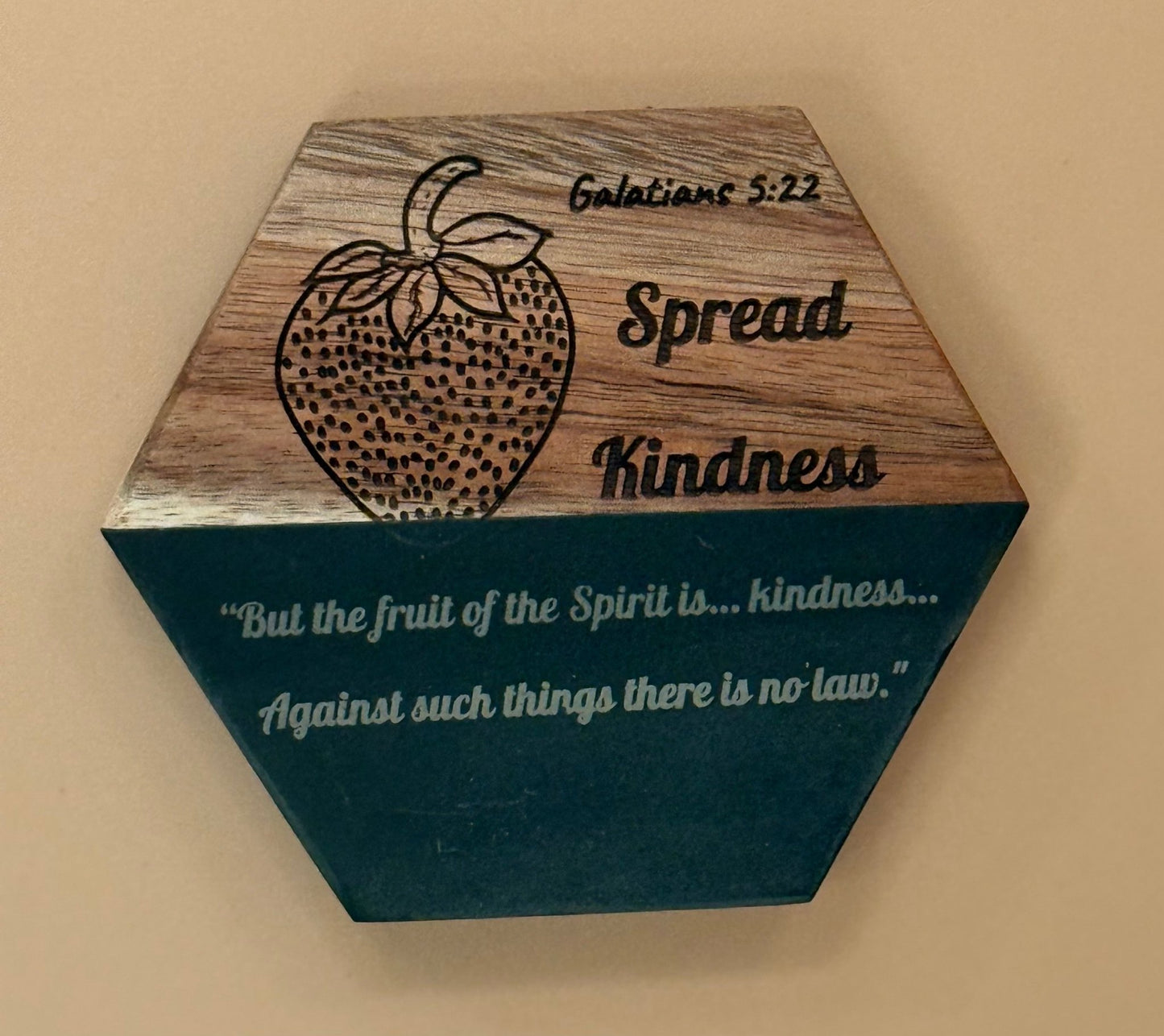 Marble & Acacia Coasters (Hexagon) - HisWord Designs