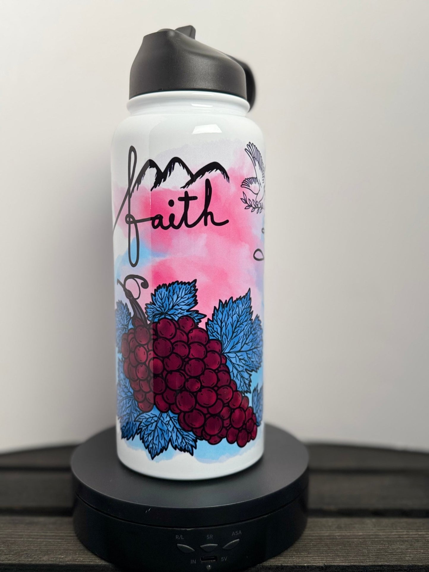 40 oz Christian Fruit - Themed Water Bottle - Faith, Love, Saved, Believe - HisWord Designs