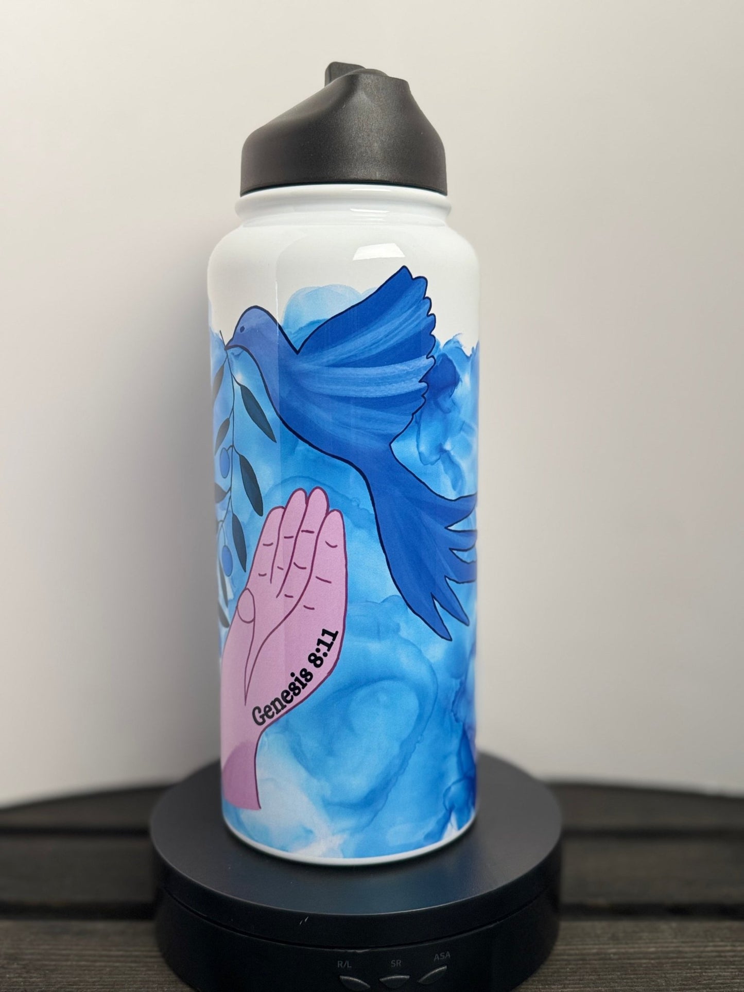 Trust in the Lord 40 oz Water Bottle – Christian Gift with Genesis 8:11 & Psalm 52:8 – Dove & Olive Branch Bible Verse Bottle - HisWord Designs