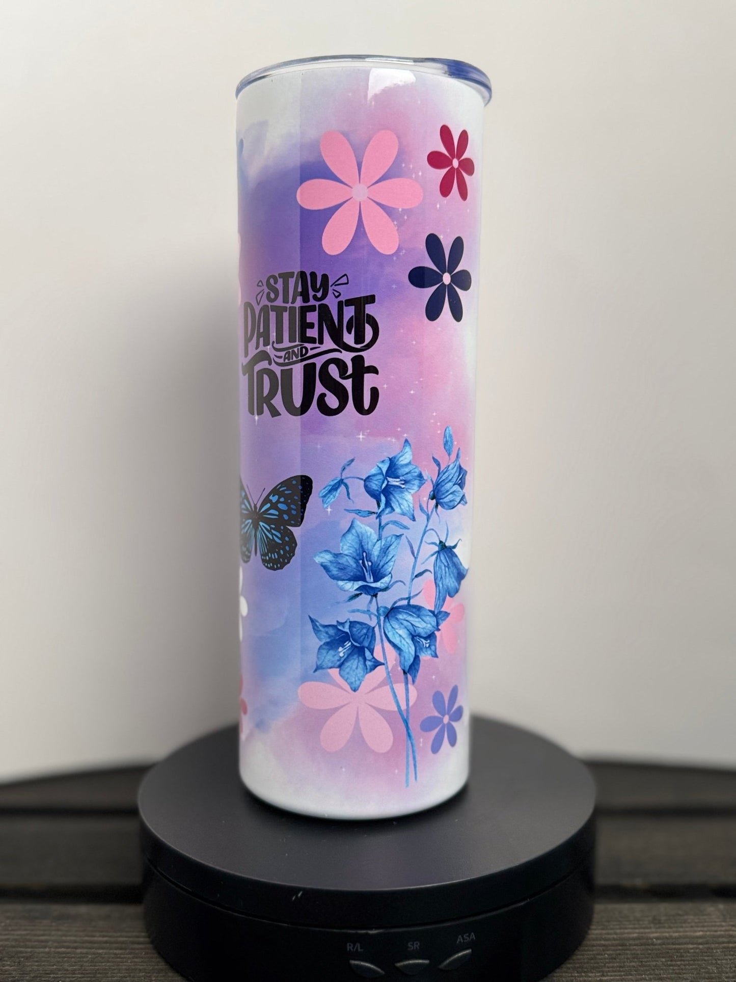 Stay Patient & Trust Tumbler – Faith Over Fear – 20 oz Christian Gift - HisWord Designs