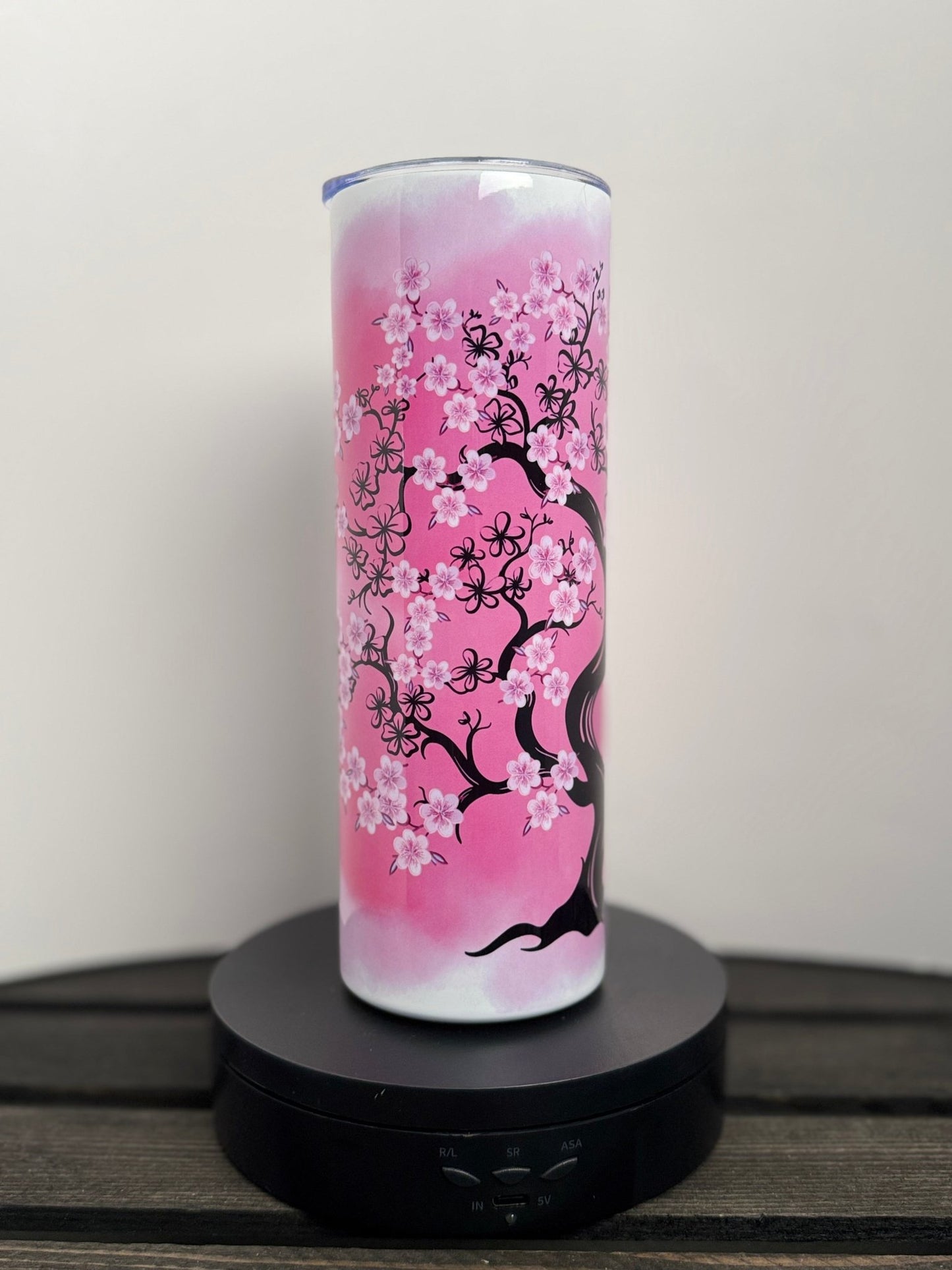 Cherry Blossom Faith Tumbler – Psalm 37:7 | 20 oz Stainless Steel - HisWord Designs