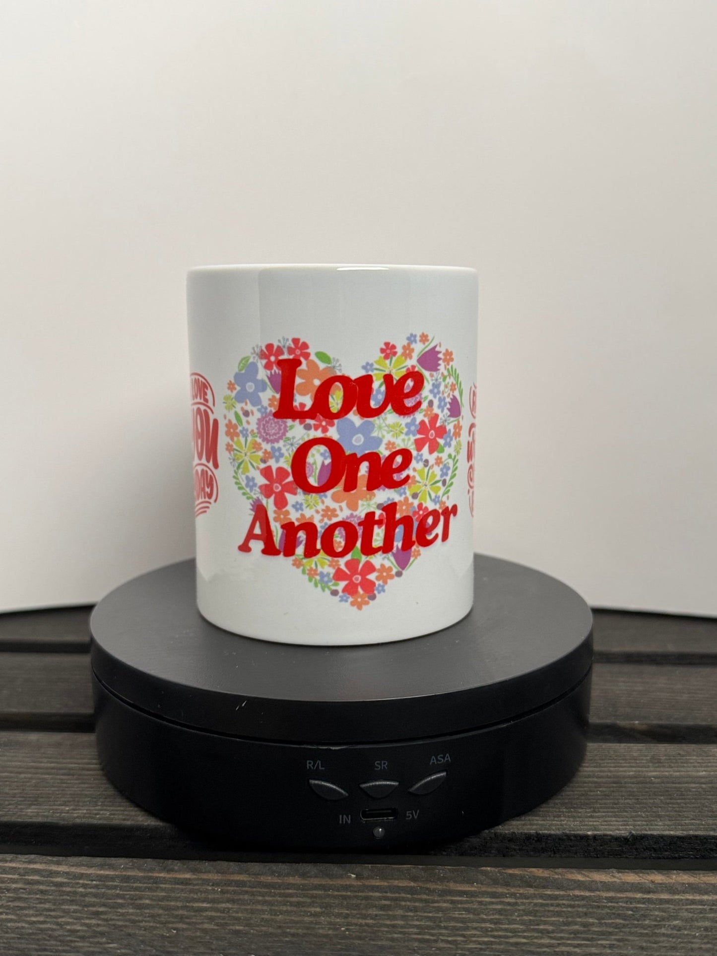 Love One Another Floral Heart – 11 oz Ceramic Mug - HisWord Designs