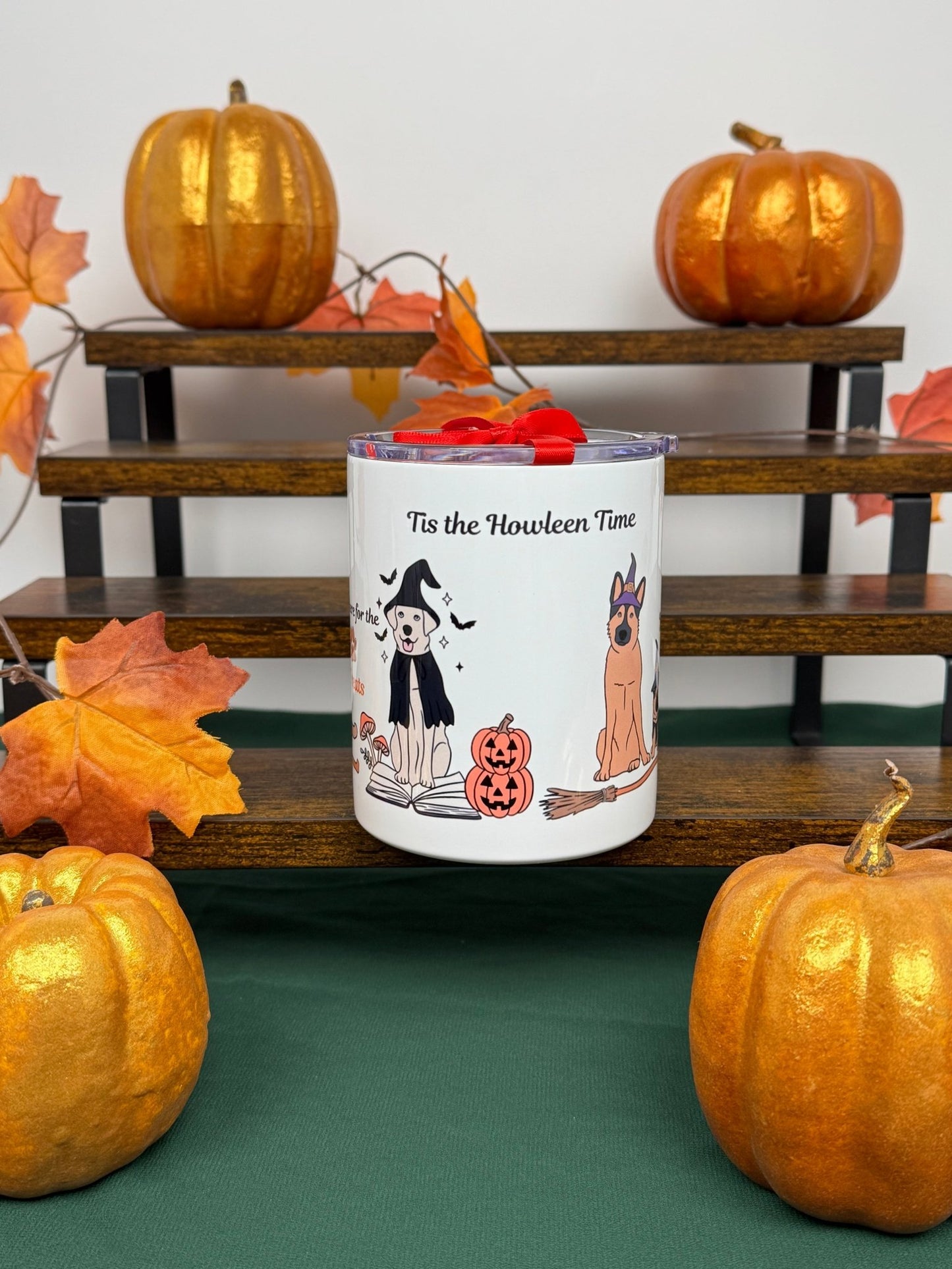 ๐ Howl - o - ween Camper Mug โ 12 oz Dog Lovers Fall Mug - HisWord Designs