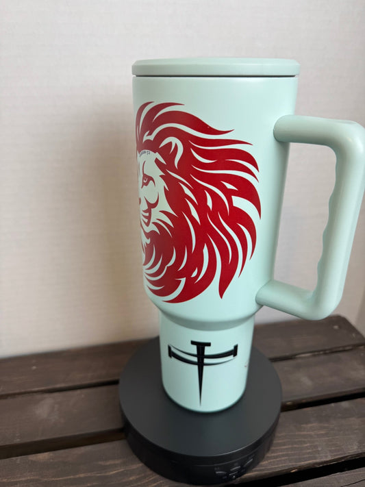 Be Courageous – 40oz Lion of Judah Faith Tumbler (Galatians 5:1) - HisWord Designs