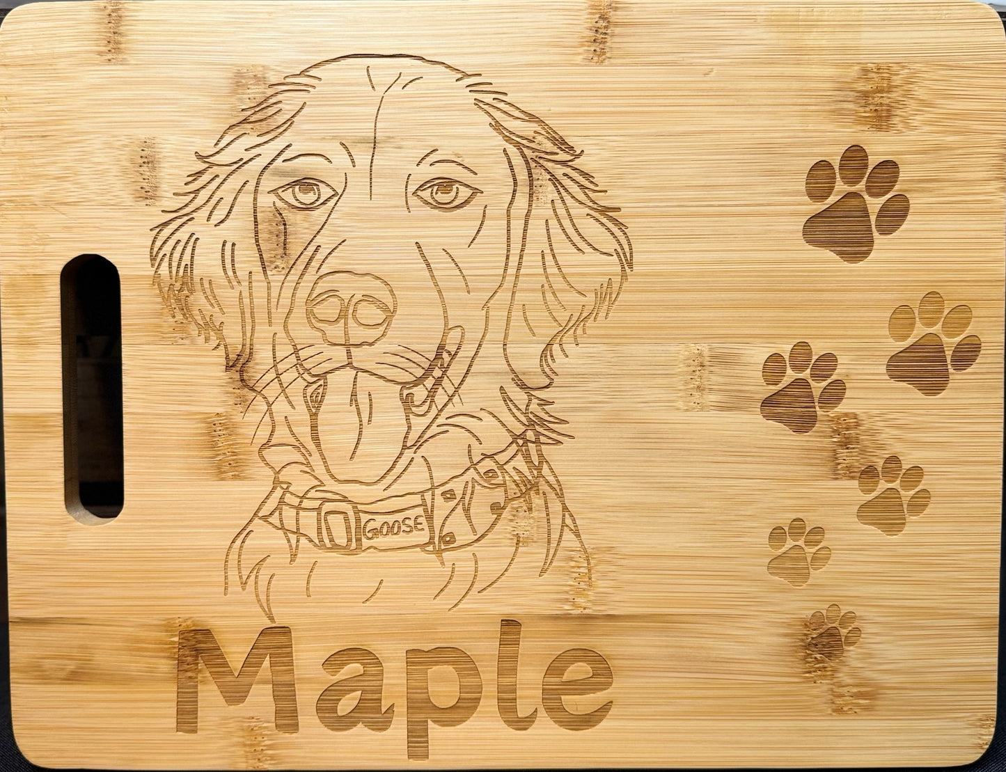 Personalized Dog Cutting Board – Custom Engraved Bamboo - HisWord Designs