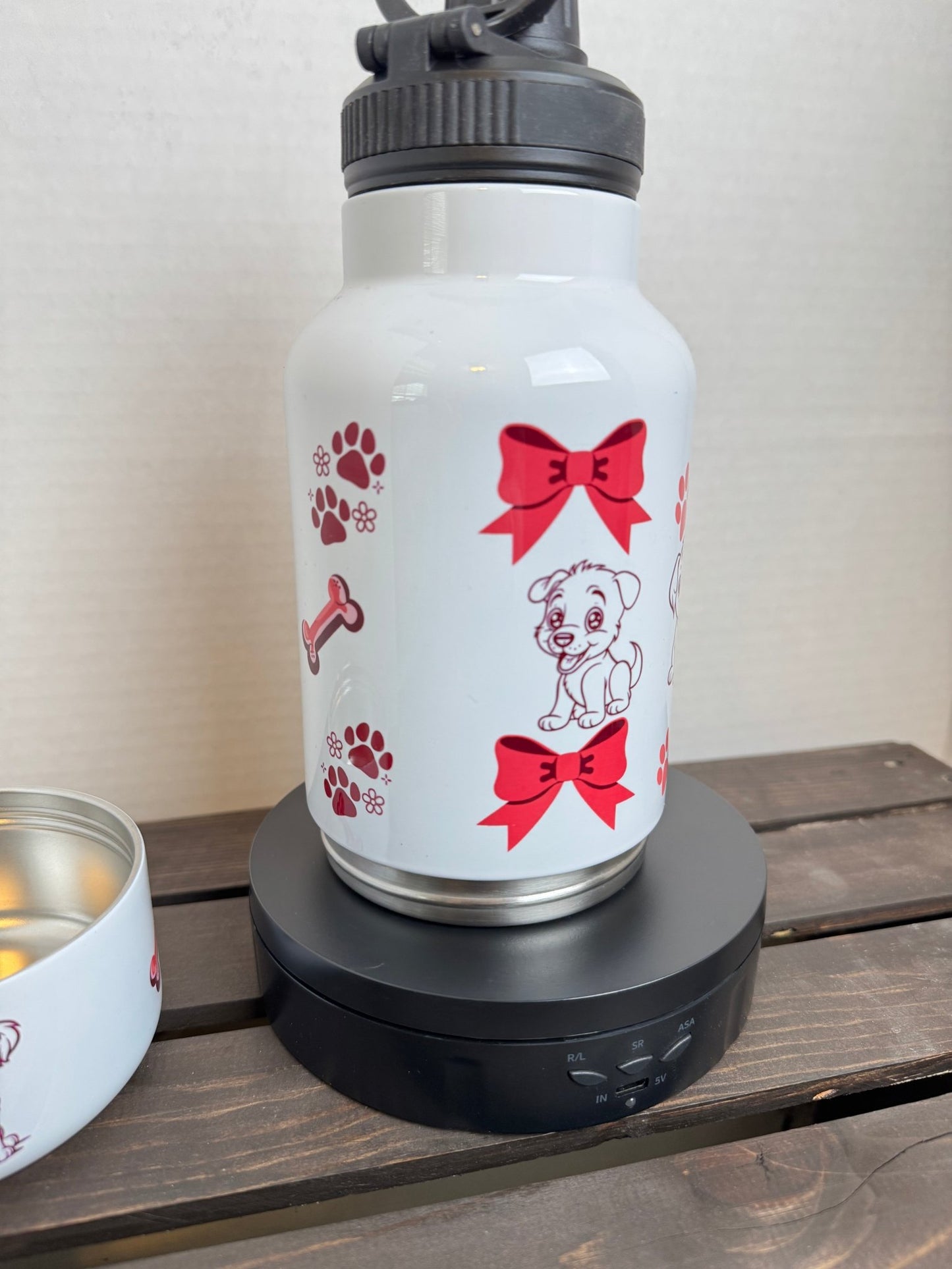 Bon Appétit – 32 oz Dog Water Bottle with Bowl | Stainless Steel - HisWord Designs