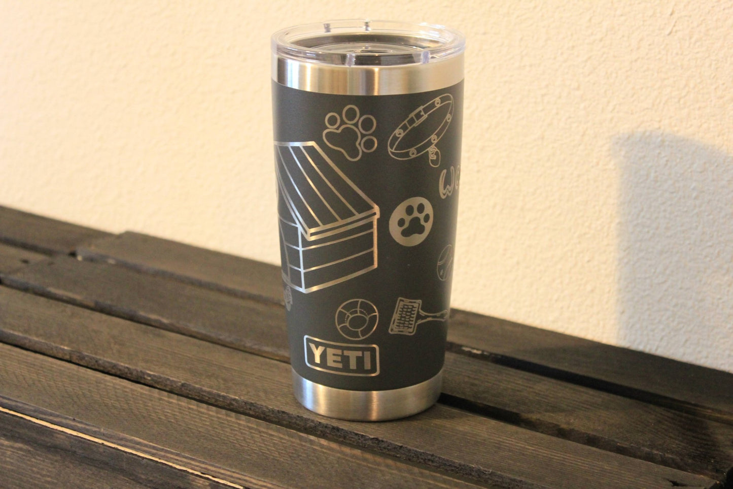 Dog Lover Engraved Dark Gray 20 oz YETI® Tumbler | Dog Mom & Dad Gift - HisWord Designs