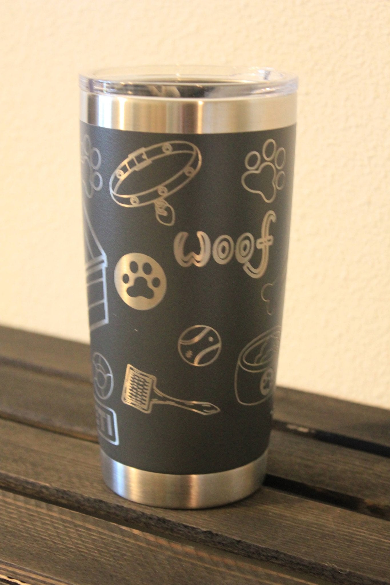 Dog Lover Engraved Dark Gray 20 oz YETI® Tumbler | Dog Mom & Dad Gift - HisWord Designs