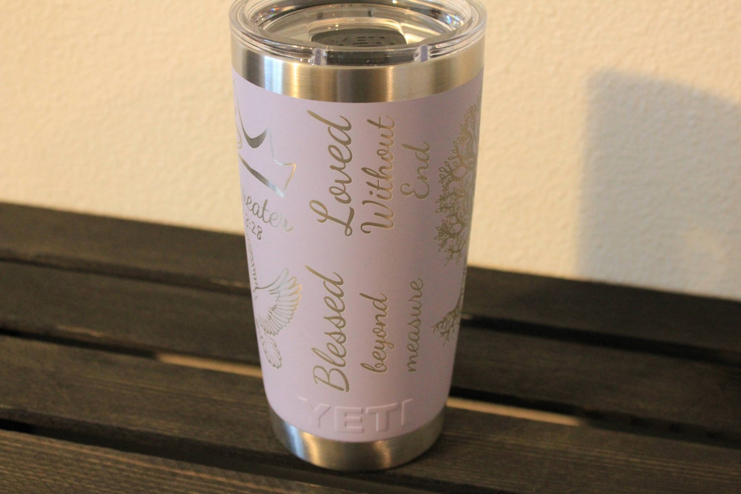 Blessed & Loved Beyond Measure - Engraved Lavender 20 oz YETI® Tumbler - HisWord Designs