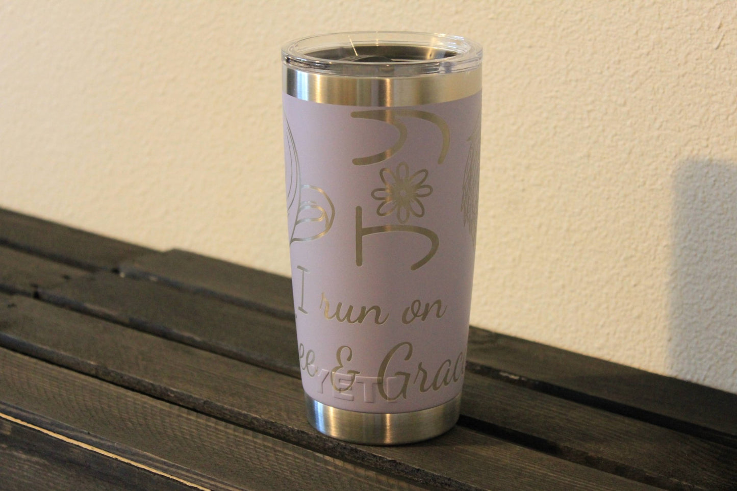 I Run on Coffee and Grace – 20oz Lavender Yeti Tumbler - HisWord Designs
