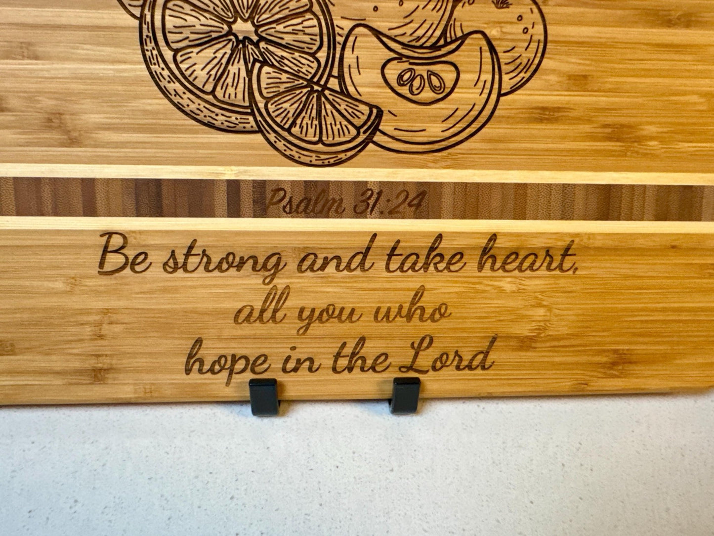 Hand - Drawn Cutting & Cheese Board - Fruits, Juicing, Religious Christian Gifts, Handcrafted, Inspirational Board, Housewarming, Chef Gifts - HisWord Designs