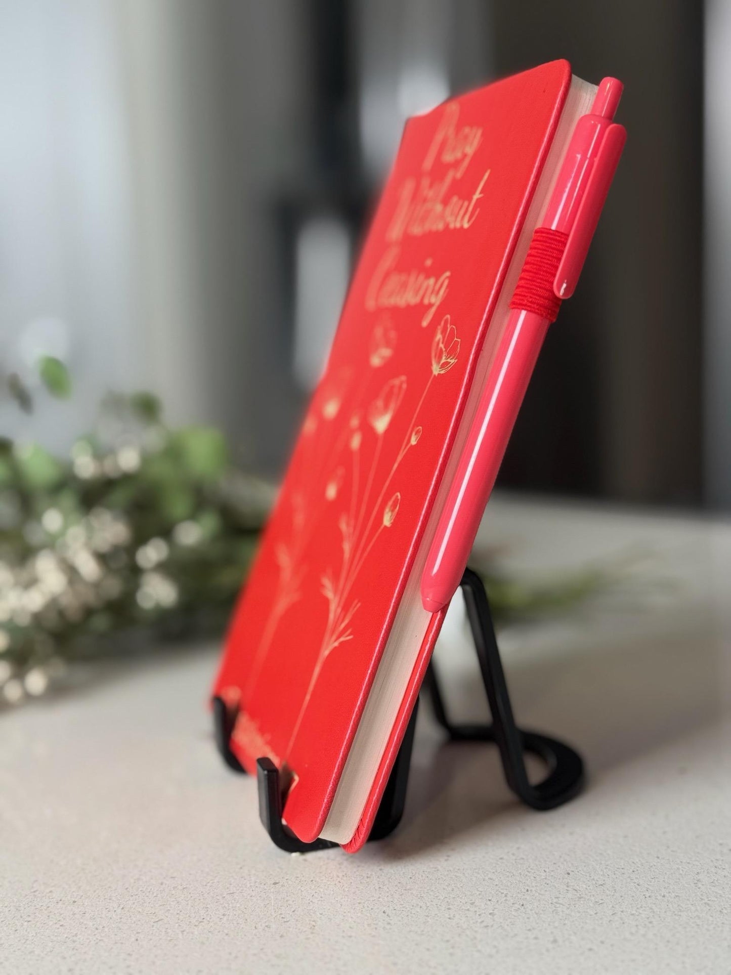 Pray Without Ceasing Custom Engraved Journal, 1 Thessalonians 5:17, Laser - Engraved, Floral Prayer Journal | Scripture Notebook | Faith Gift - HisWord Designs