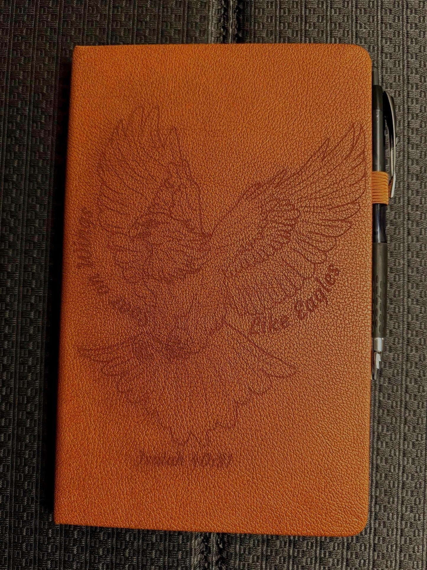 Soar on Wings Like Eagles Laser - Engraved Custom Journal, Isaiah 40:31 , Bible Verse Journal, Brown Prayer Journal, Christian Gifts - HisWord Designs