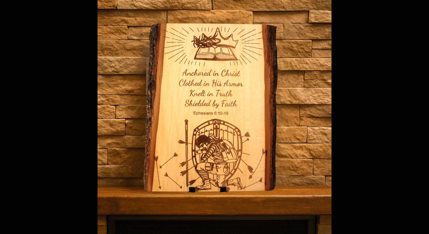 Woman Warrior Christian Wall Art – Custom Engraved Wood Sign | Inspirational Scripture Decor - HisWord Designs