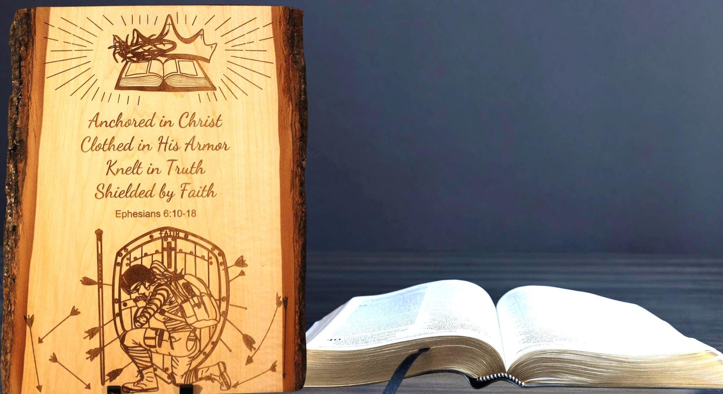Woman Warrior Christian Wall Art – Custom Engraved Wood Sign | Inspirational Scripture Decor - HisWord Designs