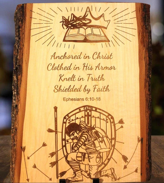 Woman Warrior Christian Wall Art – Custom Engraved Wood Sign | Inspirational Scripture Decor - HisWord Designs