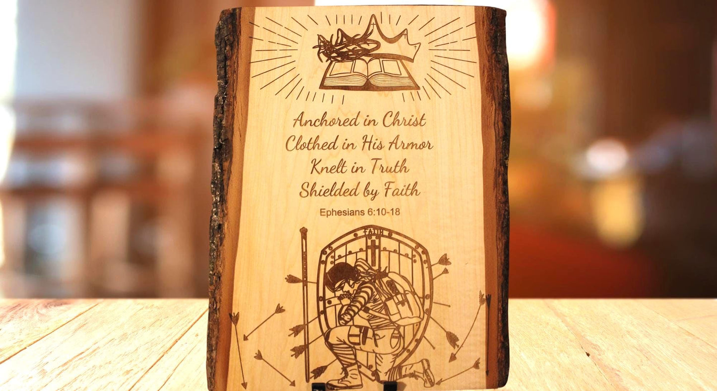 Woman Warrior Christian Wall Art – Custom Engraved Wood Sign | Inspirational Scripture Decor - HisWord Designs