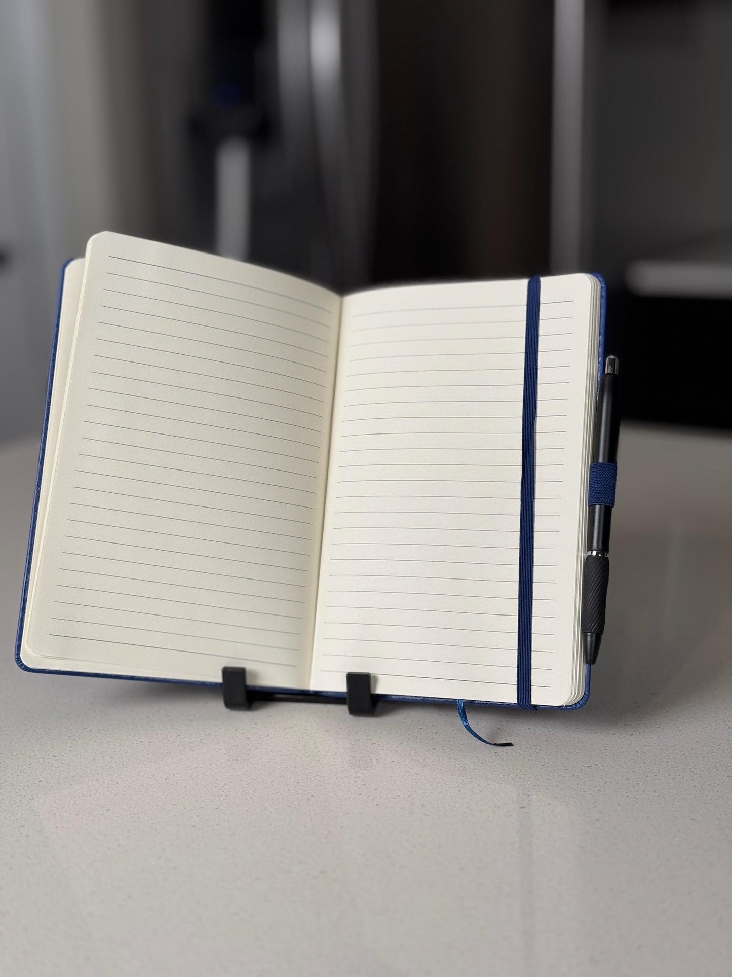 Custom Engraved Journal, Knock and the Door Will Be Opened, Blue Prayer notebook with Pen, Bible Verse Christian Gift for Men & Women - HisWord Designs