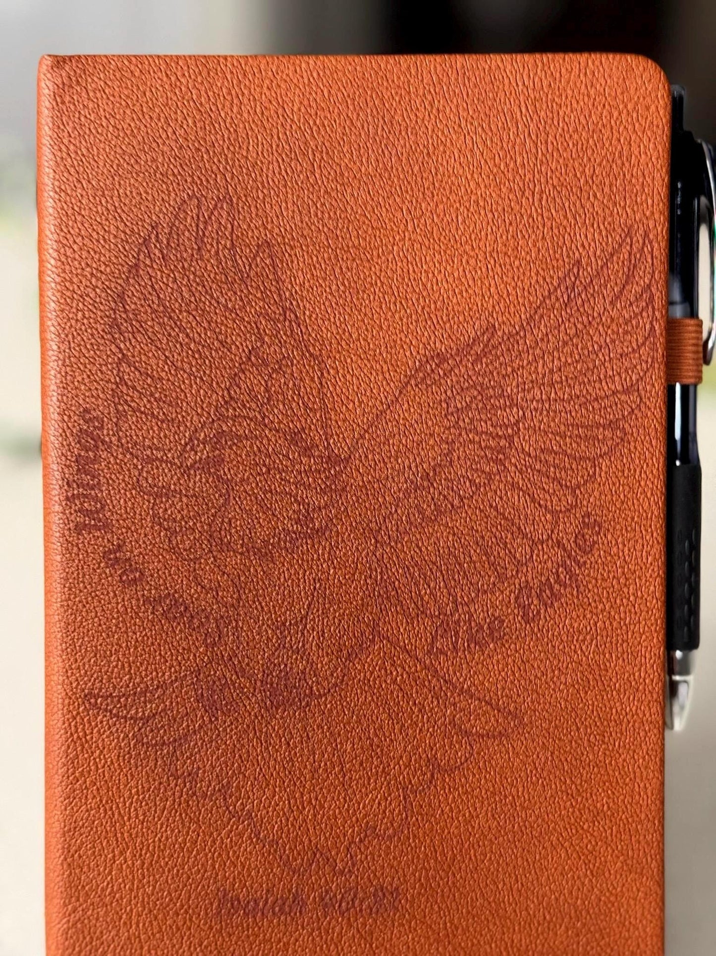 Soar on Wings Like Eagles Laser - Engraved Custom Journal, Isaiah 40:31 , Bible Verse Journal, Brown Prayer Journal, Christian Gifts - HisWord Designs