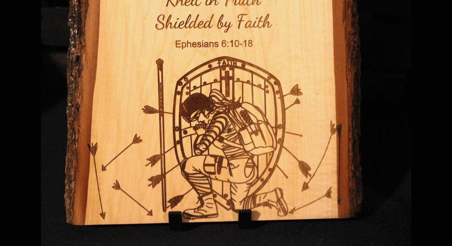 Woman Warrior Christian Wall Art – Custom Engraved Wood Sign | Inspirational Scripture Decor - HisWord Designs