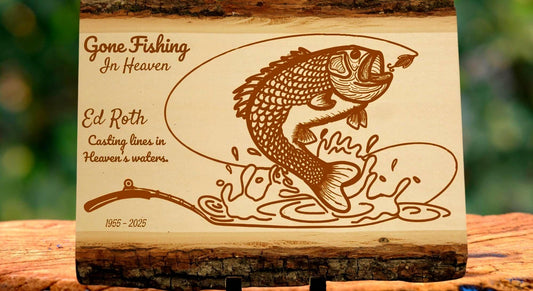 Personalized Fishing Sign – Gone Fishing | Custom Engraved Wood Gift for Christian Men & Women - HisWord Designs