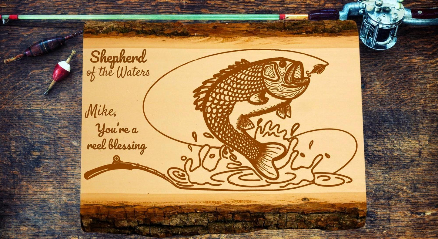 Personalized Fishing Sign – Gone Fishing | Custom Engraved Wood Gift for Christian Men & Women - HisWord Designs