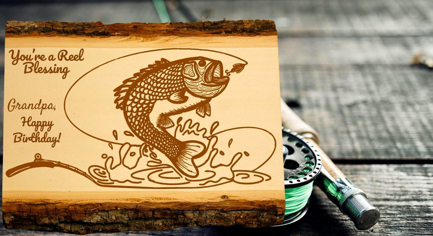 Personalized Fishing Sign – Gone Fishing | Custom Engraved Wood Gift for Christian Men & Women - HisWord Designs