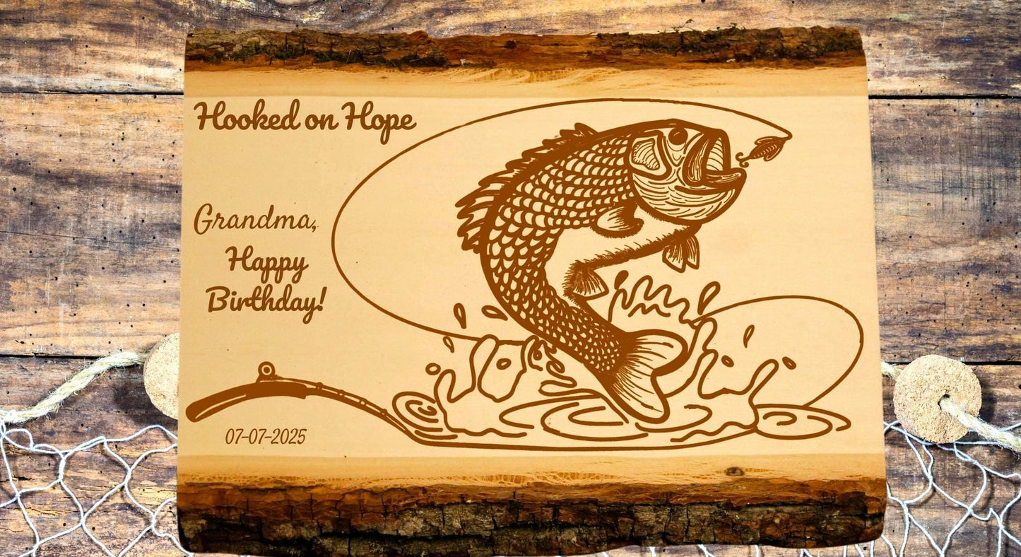 Personalized Fishing Sign – Gone Fishing | Custom Engraved Wood Gift for Christian Men & Women - HisWord Designs