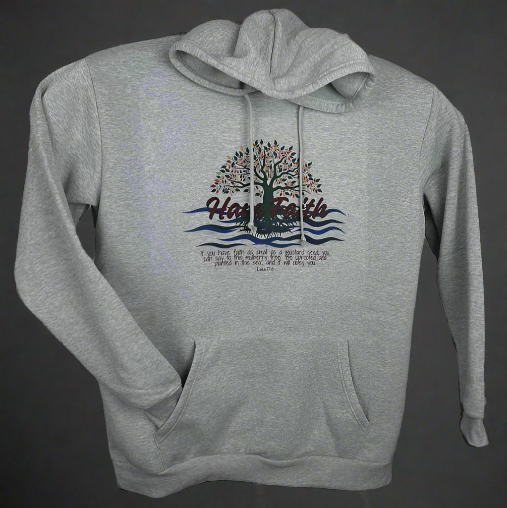 Rooted in Faith Tree Oversized Hoodie – Colossians 2:7 & Mustard Seed Faith | Two Inspiring Tree Designs - HisWord Designs