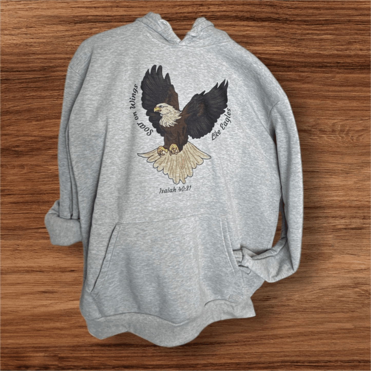 Soar on Wings Like Eagles Oversized Hoodie โ Isaiah 40:31 Scripture Hoodie - HisWord Designs