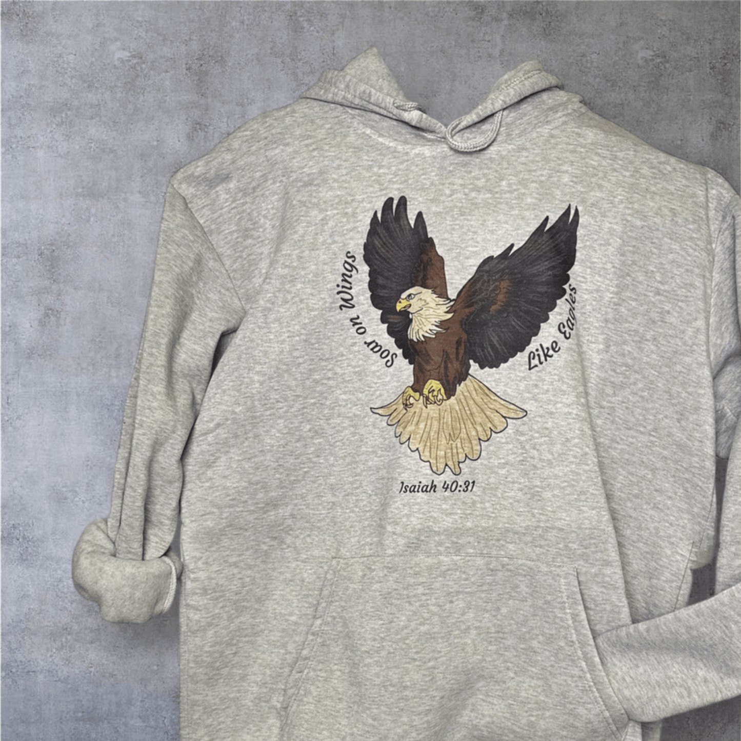 Soar on Wings Like Eagles Oversized Hoodie โ Isaiah 40:31 Scripture Hoodie - HisWord Designs
