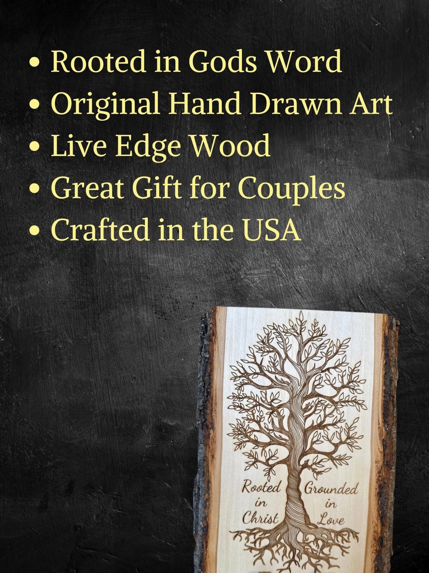 Rooted in Christ Tree of Life Sign – Personalized Engraved Christian Wall Art - HisWord Designs