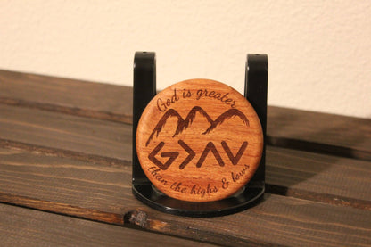 God is greater - Round bottle openers - HisWord Designs
