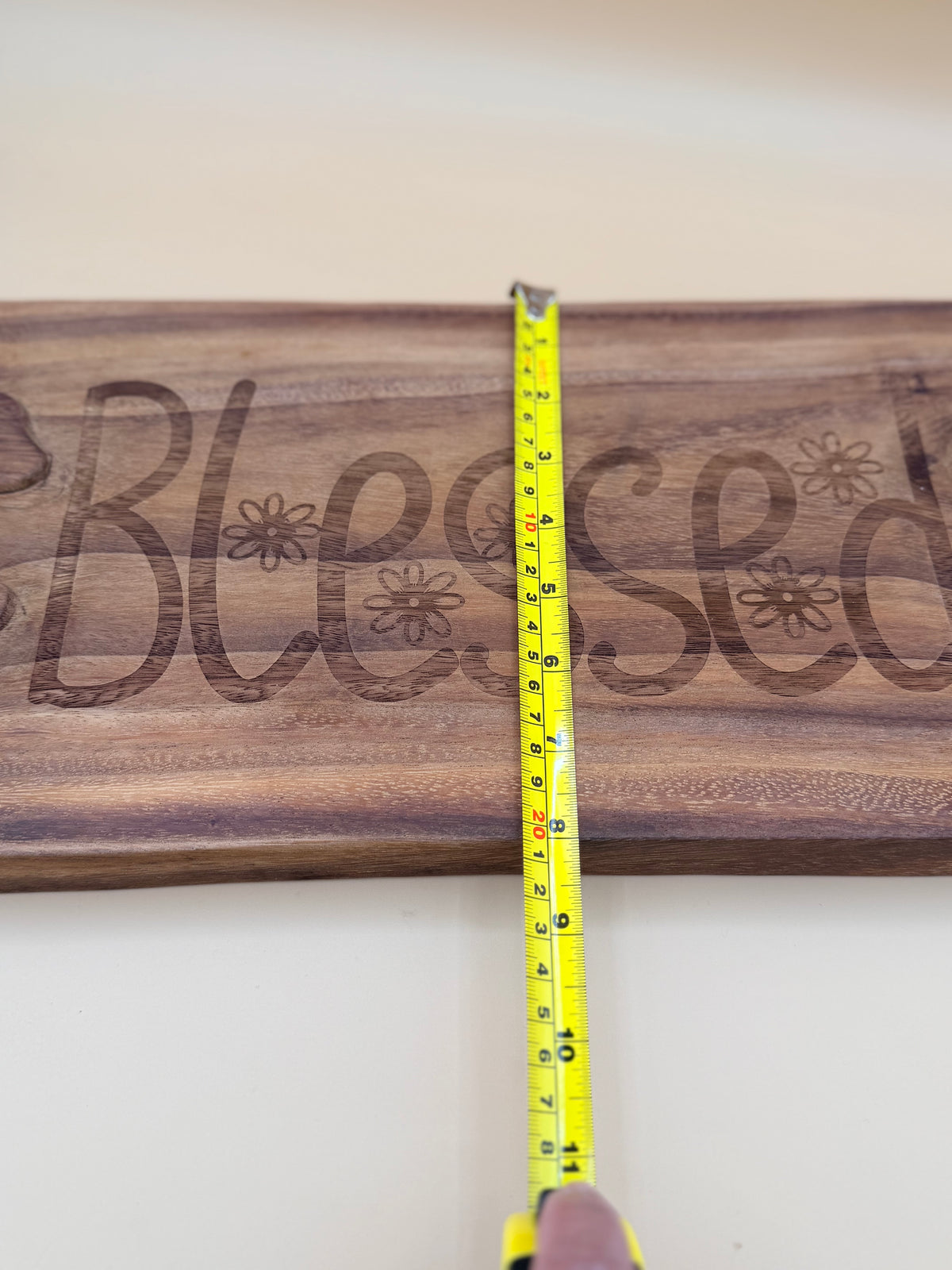 "Blessed" Engraved Wooden Serving Board – Faith-Inspired Kitchen Decor - "Blessed" Engraved Wooden Serving Board – Faith-Inspired Kitchen Decor - Handcrafted Engraved Gift by His Word Designs