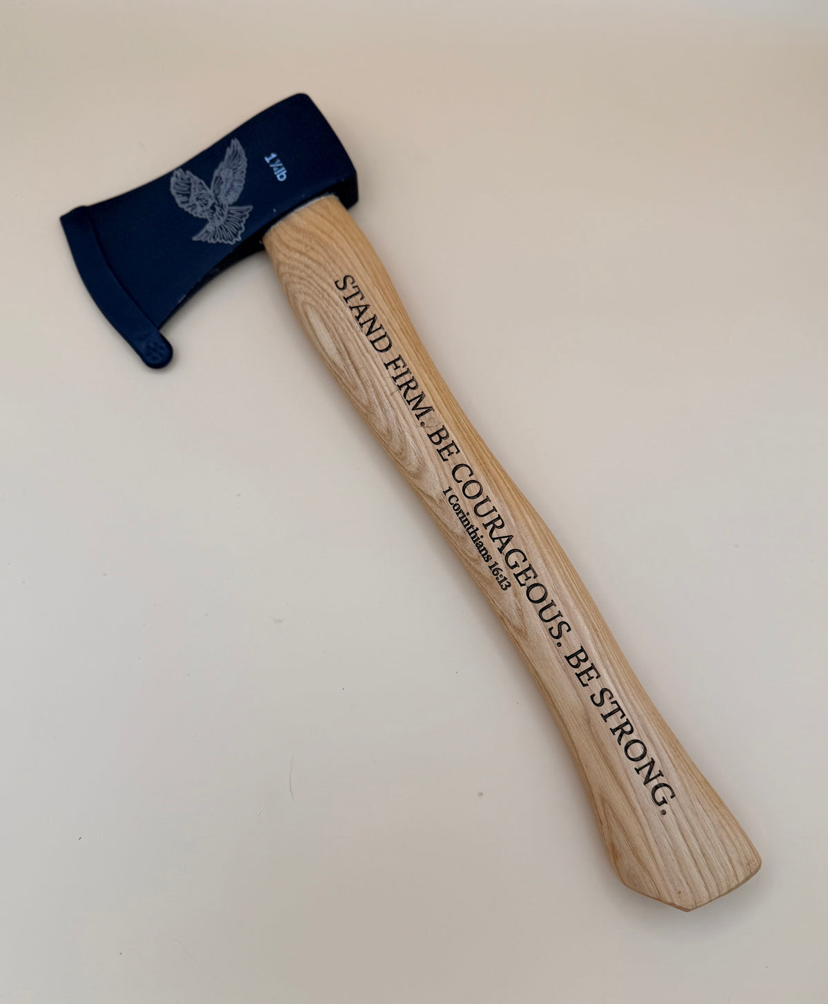Stand Firm Camp Hatchet | 1 Corinthians 16:13 Engraved Axe with Soaring Eagle - Stand Firm Camp Hatchet | 1 Corinthians 16:13 Engraved Axe with Soaring Eagle