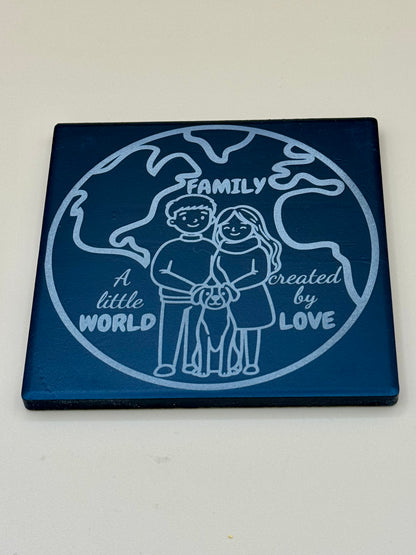 Black Matte Ceramic Drink Coasters | Laser Engraved Pet & Lifestyle Art - Black Matte Ceramic Drink Coasters | Laser Engraved Pet & Lifestyle Art