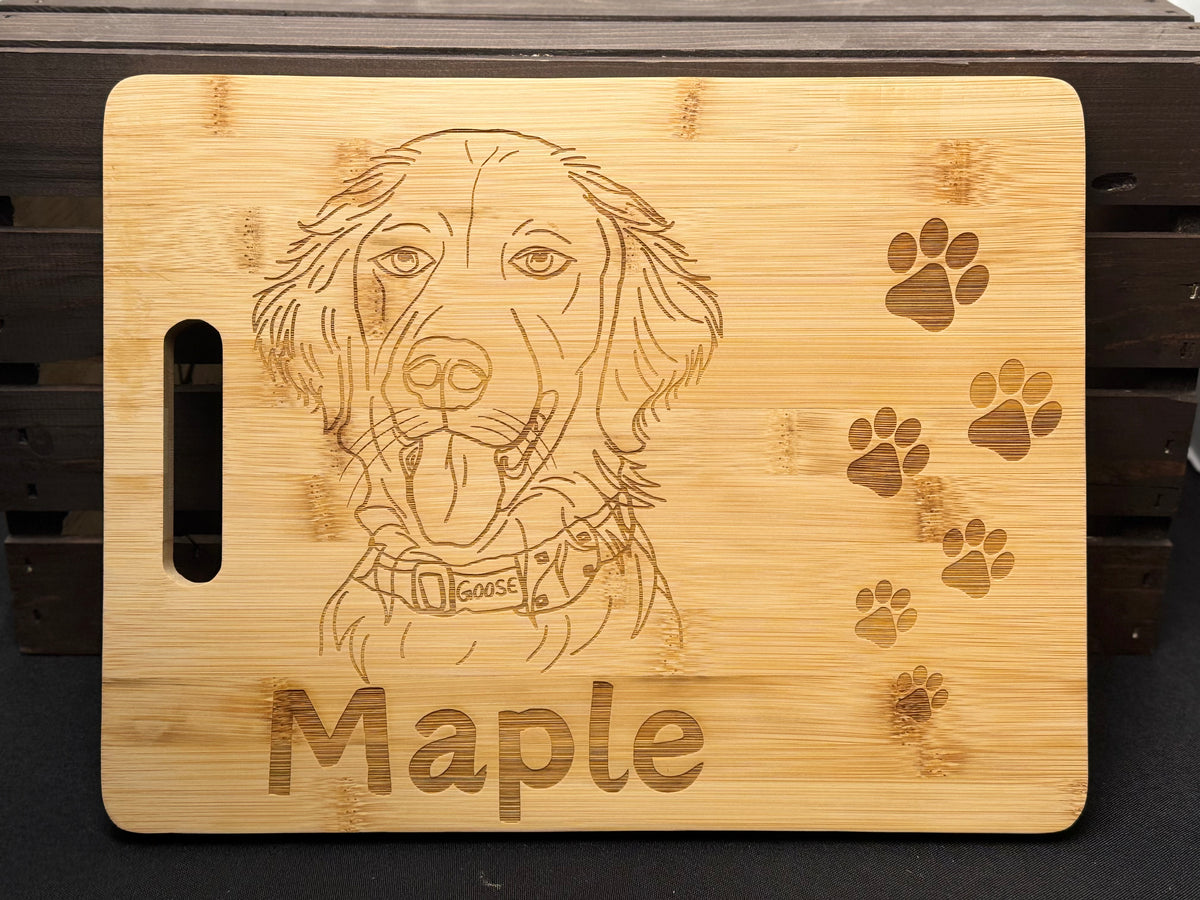 Personalized Dog Cutting Board – Custom Engraved Bamboo - Personalized Dog Cutting Board – Custom Engraved Bamboo - Handcrafted Engraved Gift by His Word Designs