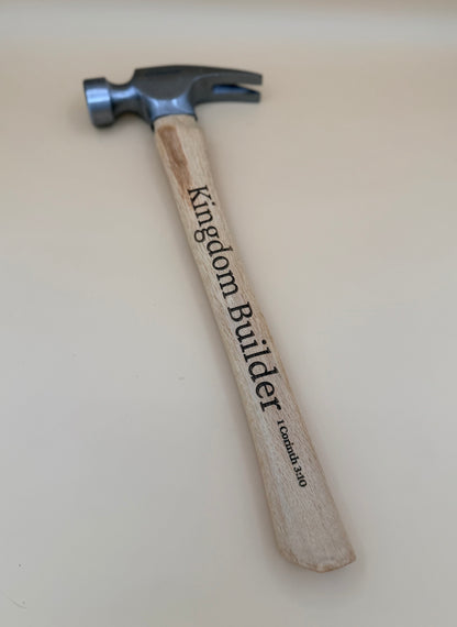 Kingdom Builder Engraved Hardwood Hammer | 1 Corinthians 3:10 Christian Gift - Kingdom Builder Engraved Hardwood Hammer | 1 Corinthians 3:10 Christian Gift