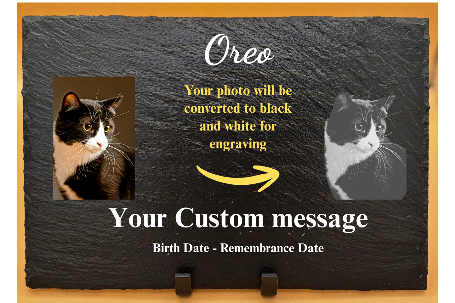 Engraved Personalized Pet Memorial Slate, Custom Dog/Cat Memorial Tribute, Pet Loss Sympathy Plaque, Pet Remembrance Stone, Photo Memorial - Engraved Personalized Pet Memorial Slate, Custom Dog/Cat Memorial Tribute, Pet Loss Sympathy Plaque, Pet Remembrance Stone, Photo Memorial