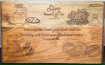Personalized Wedding Cutting Board – Custom Engraved - HisWord Designs