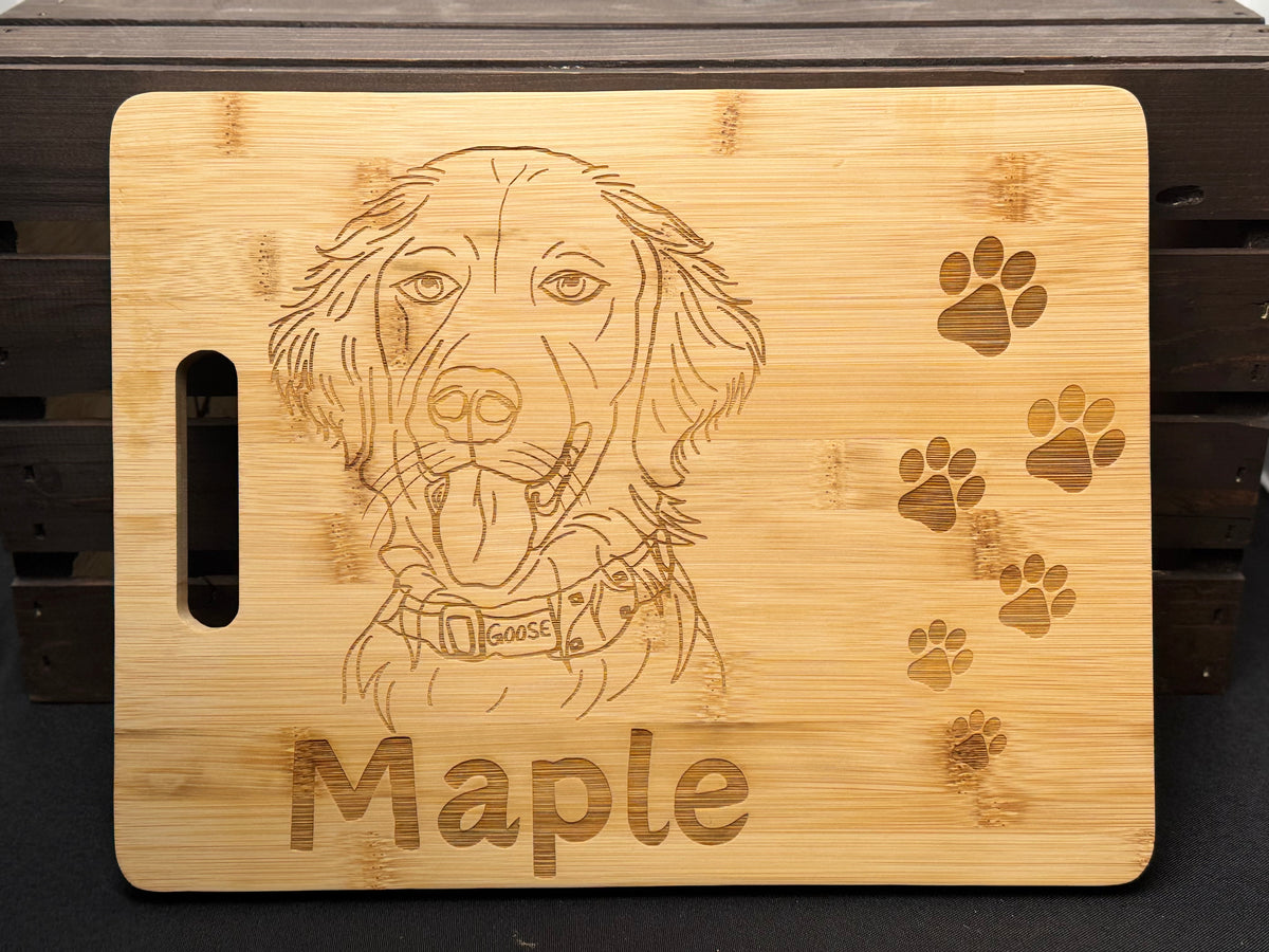Personalized Dog Cutting Board – Custom Engraved Bamboo - Personalized Dog Cutting Board – Custom Engraved Bamboo - Handcrafted Engraved Gift by His Word Designs