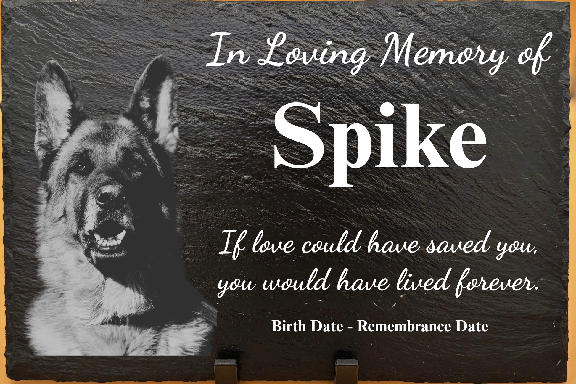 Engraved Personalized Pet Memorial Slate, Custom Dog/Cat Memorial Tribute, Pet Loss Sympathy Plaque, Pet Remembrance Stone, Photo Memorial - His Word Designs