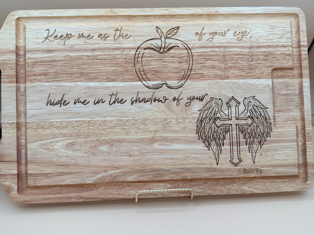 Apple Of Eye Bamboo Board - Apple Of Eye Bamboo Board - Handcrafted Engraved Gift by His Word Designs