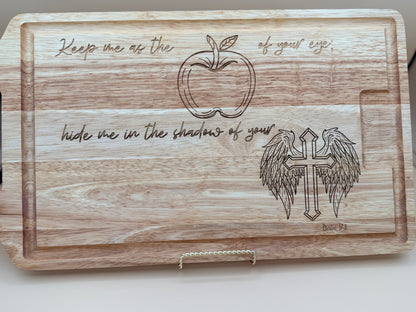 Apple Of Eye Bamboo Board - Apple Of Eye Bamboo Board - Handcrafted Engraved Gift by His Word Designs