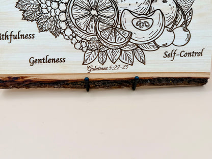 Fruit of the Spirit Live Edge Wood Plaque - Galatians 5:22-23 - Fruit of the Spirit Live Edge Wood Plaque - Galatians 5:22-23