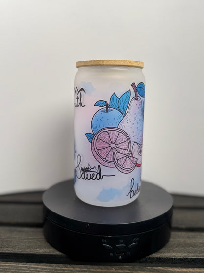 Faith Fruit – 16 oz Frosted Glass Libbey Cup - HisWord Designs