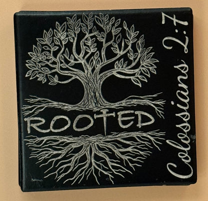 Black Matte Ceramic Drink Coasters | Laser Engraved Pet & Lifestyle Art - Black Matte Ceramic Drink Coasters | Laser Engraved Pet & Lifestyle Art
